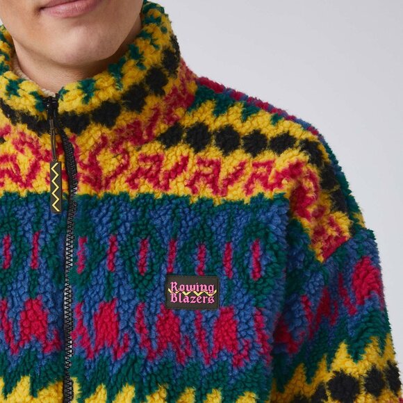 Rowing Blazers Men's Fleece Fairisle Zip Up and Jogger Après-Ski, Size Medium - Picture 5 of 6